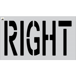 24-inch RIGHT Stencil - Reusable Road Stencil - Asphalt Kingdom